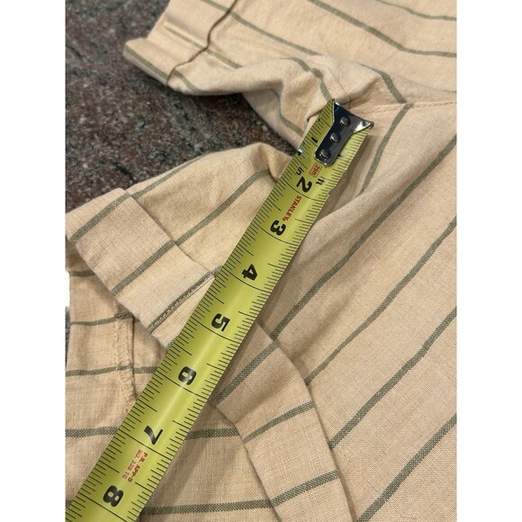 90s VTG Style Linen Cotton High Waist Mom Shorts Size 26/S Vintage yellow stripe - Picture 11 of 11